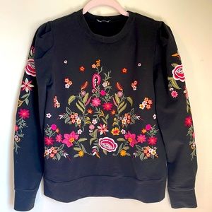 Drew Black embroidered sweatshirt XS